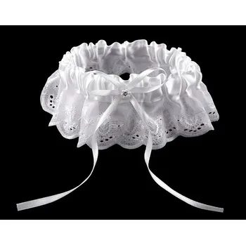 Podvazkový pás Svatební podvazek, barva Bílá