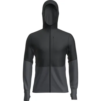 Icebreaker Men's 200 Realfleece Descender LS Half Zip - black/graphite/cb XL