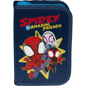Penál PASO ŠKOLNÍ JEDNOPATROVÝ PLNĚ VYBAVENÝ PENÁL MARVEL SPIDEY