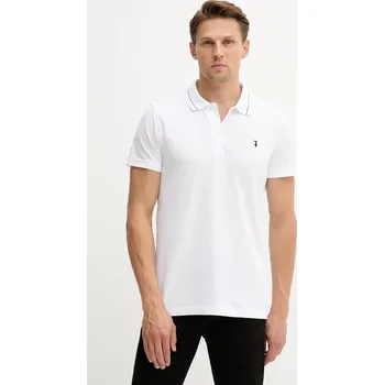 Bavlněné polo tričko Trussardi pánské, bílá barva, G5018000026N 00X, vel. S