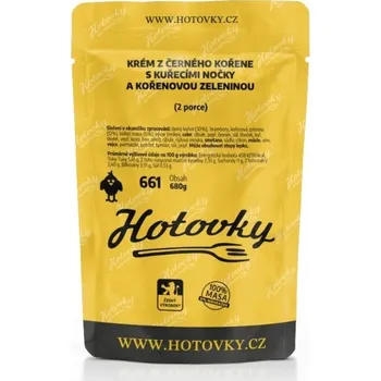 Hotové jídlo Hotovky - Krém z černého kořene, kuřecí nočky, kořenová zelenina, 2 porce