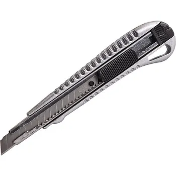 Pracovní nůž KesTek Ořezávací nůž hliníkový 9 mm se stříbrnou SK5 čepelí