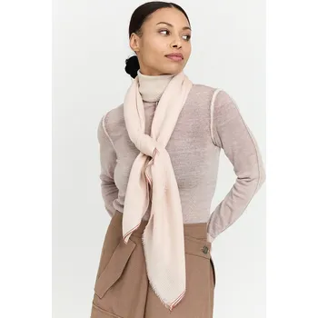 Šála ALLORA šála růžová s lemovkou 100% kašmír