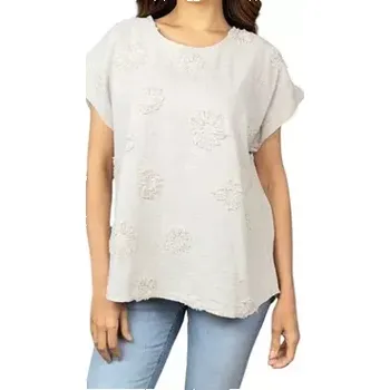 Dámská halenka/tričko italská móda béžové vel.UNI (XL/XXL)