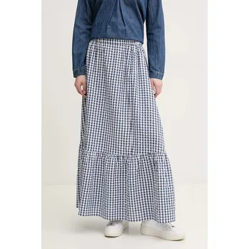 Dámská sukně Bavlněná sukně United Colors of Benetton tmavomodrá barva, midi, áčková, 4XDKD004V 59X, vel. S