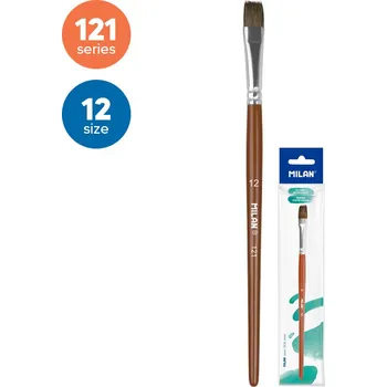 Umělecký štětec Štětec plochý MILAN č. 12 (séria 121)