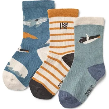 Dětské ponožky Liewood Silas Socks 3-pack LW20014.9BYA modrá 55X, vel. 19/21