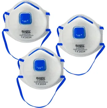 respirátor KesTek Ochranná maska proti jemnému prachu FFP2 s výdechovým ventilem, 3 ks