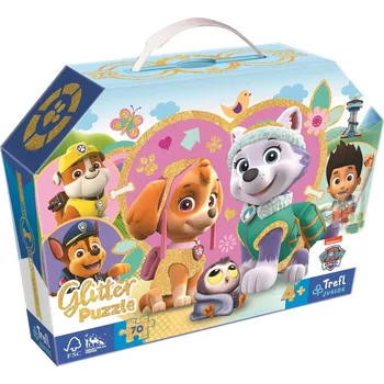 Puzzle TREFL PUZZLE Tlapková patrola: Skye a Everest 41x28cm třpytivé 70 dílků v kufříku | 246343