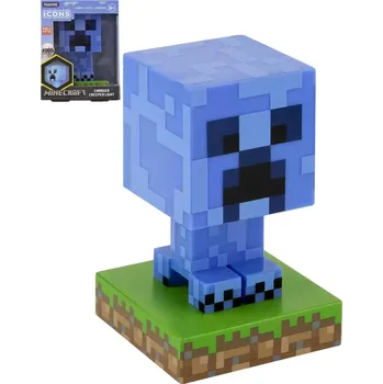 Dekorativní svítidlo Stolní lampička Minecraft Creeper Icon Light 10cm na baterie modré LED Světlo | 890021