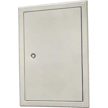Revizní dvířka Revizní vanová dvířka 150 x 150 mm ocelová s límcem a zámkem - bílá - MIKAWI 13-1110