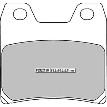 Autodíl Brzdové destičky FERODO FDB 2150ST 63,6x60,5x8,8mm YAMAHA FZS, XJR 1000/1300 2001-2012