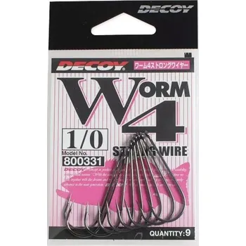Rybářský háček 9ks - Háček Decoy Čeburaška Strong Wire Hook Worm4 Vel. 2