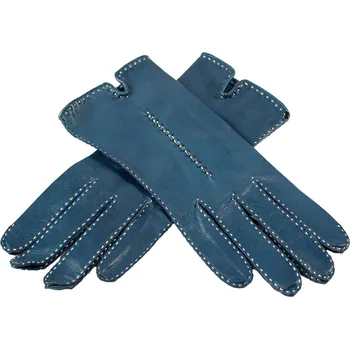 Rukavice Ručně šité rukavice bez podšívky pro dámy Barva: Modrá, Velikost: 7