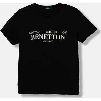 Dětské bavlněné tričko United Colors of Benetton 3I1XC10Q4.G.seasonal černá 99X, vel. 120