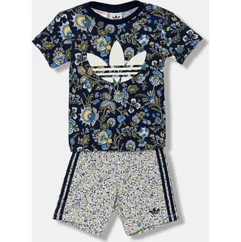 Dětská bavlněná souprava adidas Originals JY3017 námořnická modř 59X, vel. 74