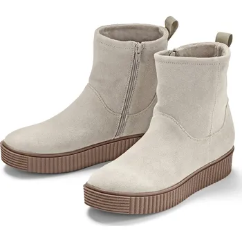 Dámská zimní obuv 644684 - Tchibo - Kotníkové boty z velurové kůže - pro ženy - vel. 41 - barva: šedá