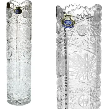 Váza Bohemia Crystal hand cut Váza 20,5 cm váleček - bohatý brus 500PK