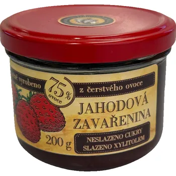 Marmeládový mlýn Jahodová zavařenina slazená xylitolem 200 g