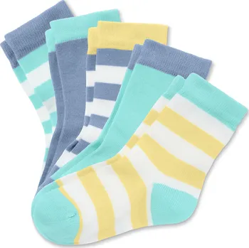 Pánské ponožky 633405 - Tchibo - Ponožky z biobavlny - pro ženy - vel. 23-26 - barva: modrá/s proužky