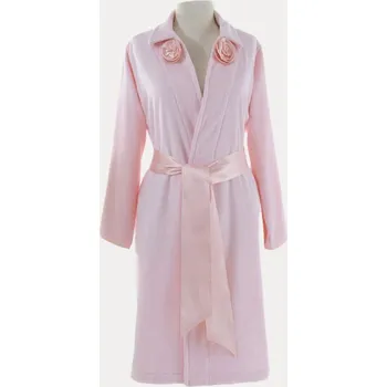 Pánský župan Soft Cotton Dámský bambusový župan Rose, Růžová, 420 g / m², Bambusové vlákno - 60% bambus / 40% bavlna, Krátký - vel. S
