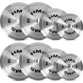 Sada ocelových olympijských kotoučů HMS TOS 2 x 10 - 25 kg (140 kg)