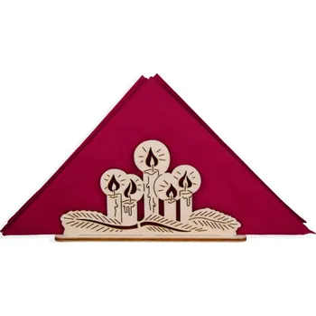 Vánoční dekorace Stojánek vánoční SVÍCEN na ubrousky dřevěný 15x8cm