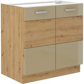 Stolarz-Lempert Kuchyňská skříňka Artisan cappucino lesk - dolní 80 ZL 2F dřezová