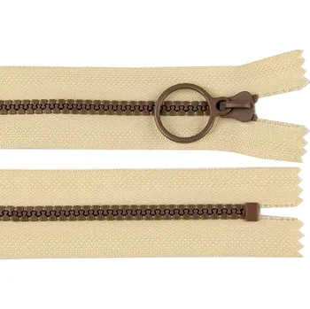Zip Zip kostěný barevný šíře 5 mm, délka 20 cm - béžový sytý - hnědý