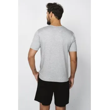 Pánské pyžamo Pánské pyžamo Italian Fashion Dallas - krátké Šedo-černá M