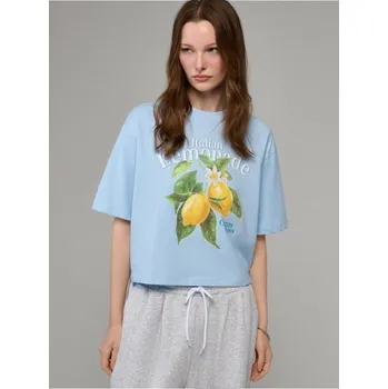 Dámská móda Tričko s&nbsp;potiskem - M - House - světle modrá - 302EB-50X