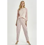 Dámské pyžamo Nori srdíčka světle růžové L