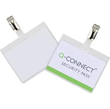 Obalový materiál Visačka Q-Connect s klipem,60x90mm, 25ks, uzavřená