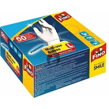 Jednorázové latexové rukavice FINO 50 ks - transparentní Barva č: Transparetní, Velikost: L