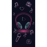 Bavlněná osuška hudba - černá