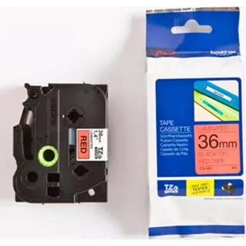 Počítačové příslušenství Brother originální páska do tiskárny štítků, Brother, TZE-461, černý tisk/červený podklad, laminovaná, 8m, 36mm