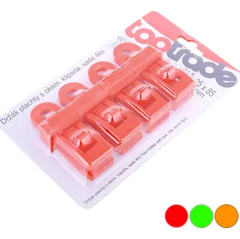 Příslušenství ke stanu Držák plachty s okem klipsna sada 4ks Toptrade Barva: červená