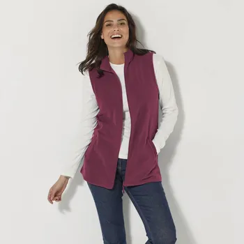 Dámská vesta Fleecová vesta na zip švestková 34/36