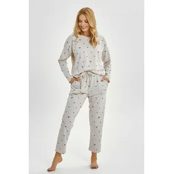 Pánské pyžamo 3430 DÁMSKÉ DLOUHÉ PYŽAMO ADELE S-XL šedá S