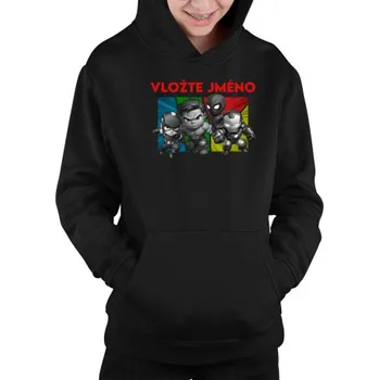 Žertovný předmět Superhrdinové - dětská mikina s kapucí pro fanoušky Marvelu - personalizovaný produkt- Tričkový.cz