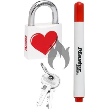 Master Lock 3430EURDLOV_heart visací zámek z pevného hliníku 30 mm