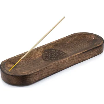 Čajovna Podtácek na vonné tyčinky - Mandala mangové dřevo, délka 30 cm, na vonné tyčinky/kužely