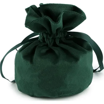 Výtvárné potřeby Dárkový pytlík měšec 14x16 cm sametový, barva 6 zelená tmavá