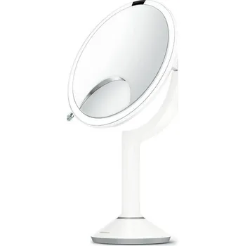 Kosmetické zrcátko simplehuman sensor trio, led osvětlení, 1x/5x/10, dobíjecí, bílá nerez + doprava zdarma