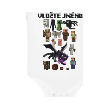 Žertovný předmět Minecraftový tým - dětské body s potiskem pro fanoušky hry Minecraft - personalizovaný produkt- Tričkový.cz