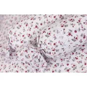 Povlak na dekorativní polštářek Podpěrová s.r.o. Povlak na váleček KYTIČKA BORDÓ Velikost: Povlak na válec BAVLNA N