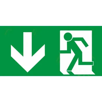 Fotoluminiscenční samolepka ÚNIKOVÝ VÝCHOD VLEVO DOLŮ 100 x 210 mm