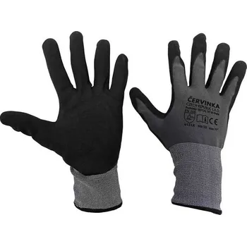 Zabezpečovací technika Pracovní a ochranné rukavice Červinka balení 10 párů - šedo-černé, nylon / spandex s nitrilovou pěnou Barva č: Šedá + černá, Velikost: 10