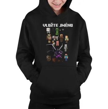 Žertovný předmět Tričkový.cz - Minecraftový tým - dětská mikina s kapucí pro fanoušky hry Minecraft - personalizovaný produkt
