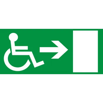 Samolepka Únikový východ bezbariérový vpravo 210 x 100 mm